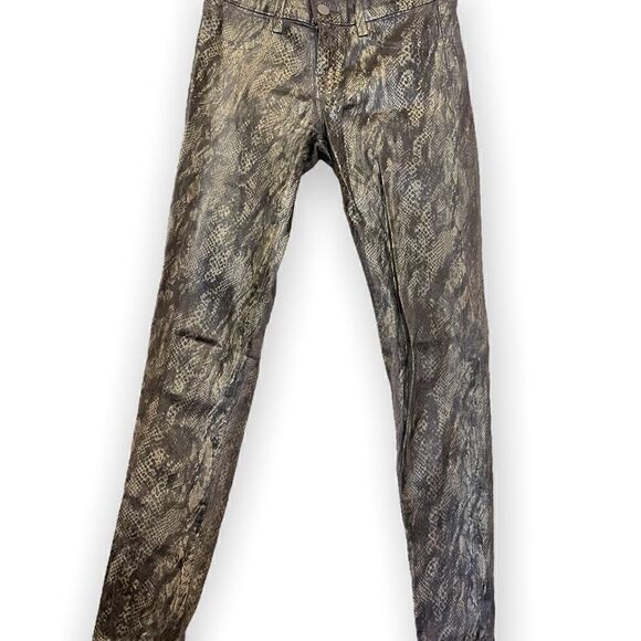 JBRAND Golden Snakeskin Print Pants |Size: 25| - Picture 8 of 9